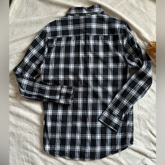 Sovereign Code Los Angeles Black and White Plaid Button Up Hollister Men’s Small - Picture 9 of 9